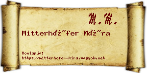Mitterhöfer Míra névjegykártya